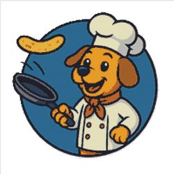 a dog chef with a chef's hat fries pancakes - cross stitch pattern pdf - instant download