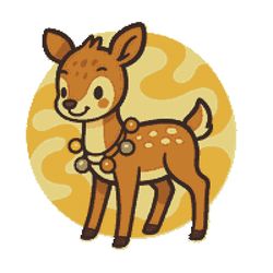 a fawn with a garland around its neck - cross stitch pattern pdf - instant download