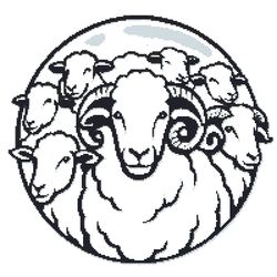 a flock of sheep on a white background - cross stitch pattern pdf - instant download