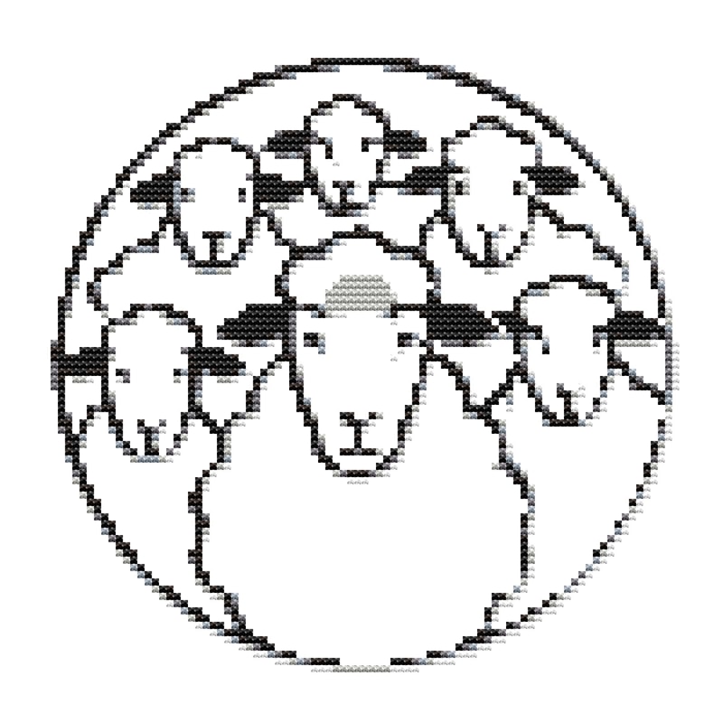 A Flock Of Sheep Cross Stitch Pattern PDF Instant Download 0