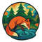 A Fox Is Fishing In A Lake In The Forest  Cross Stitch Pattern PDF  Instant Download 0