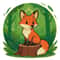 A Fox Sits On A Stump In The Forest Cross Stitch Pattern PDF Instant Download 0