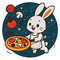 A Hare In An Apron Bakes Pizza In Zero Gravity  Cross Stitch Pattern PDF  Instant Download 0
