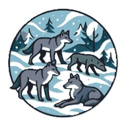 a pack of wolves in winter - cross stitch pattern pdf - instant download