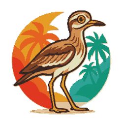 a proud bird against the backdrop of palm trees - cross stitch pattern pdf - instant download