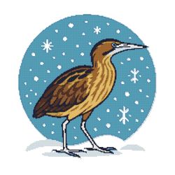 a proud bird against the snow - cross stitch pattern pdf - instant download