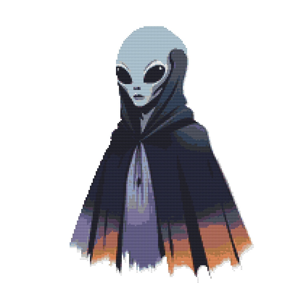 Alien For Halloween  Cross Stitch Pattern PDF  Instant Download 0