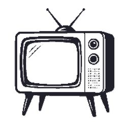 antique tv with antenna - cross stitch pattern pdf - instant download