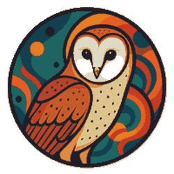 australian barn owl swimming in water - cross stitch pattern pdf - instant download