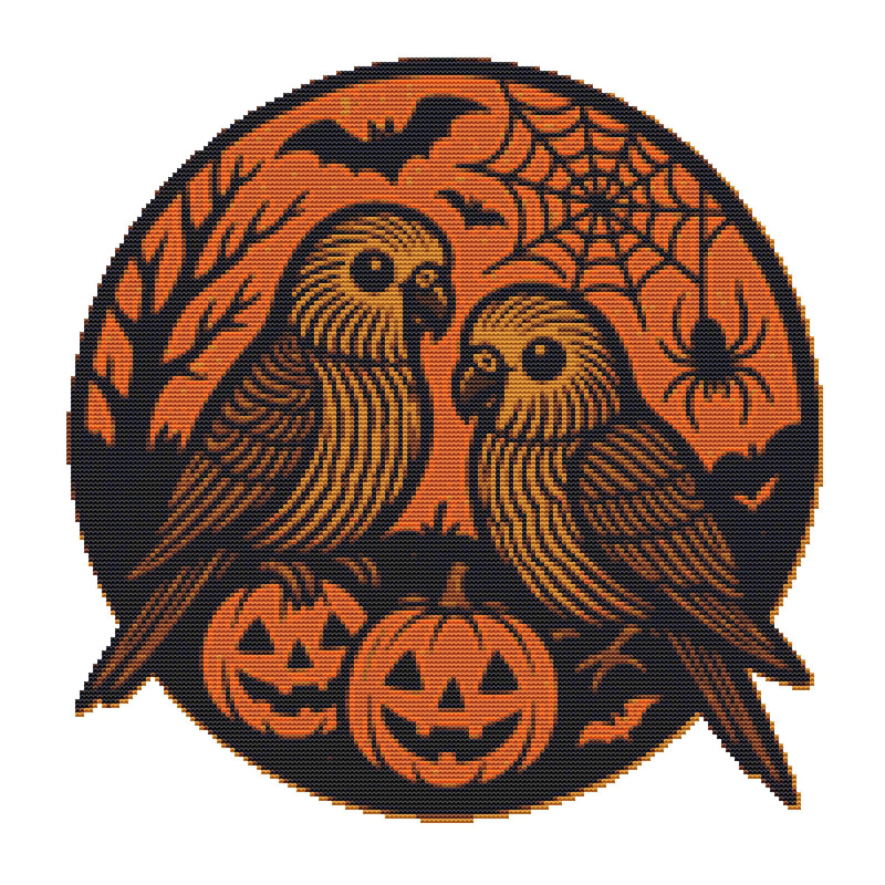 Australian Corduroys For Halloween  Cross Stitch Pattern PDF  Instant Download 0