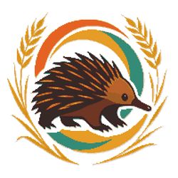australian echidna against a background of wheat - cross stitch pattern pdf - instant download