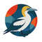 Australian Gannet In Front Of A Colorful Circle  Cross Stitch Pattern PDF  Instant Download 0