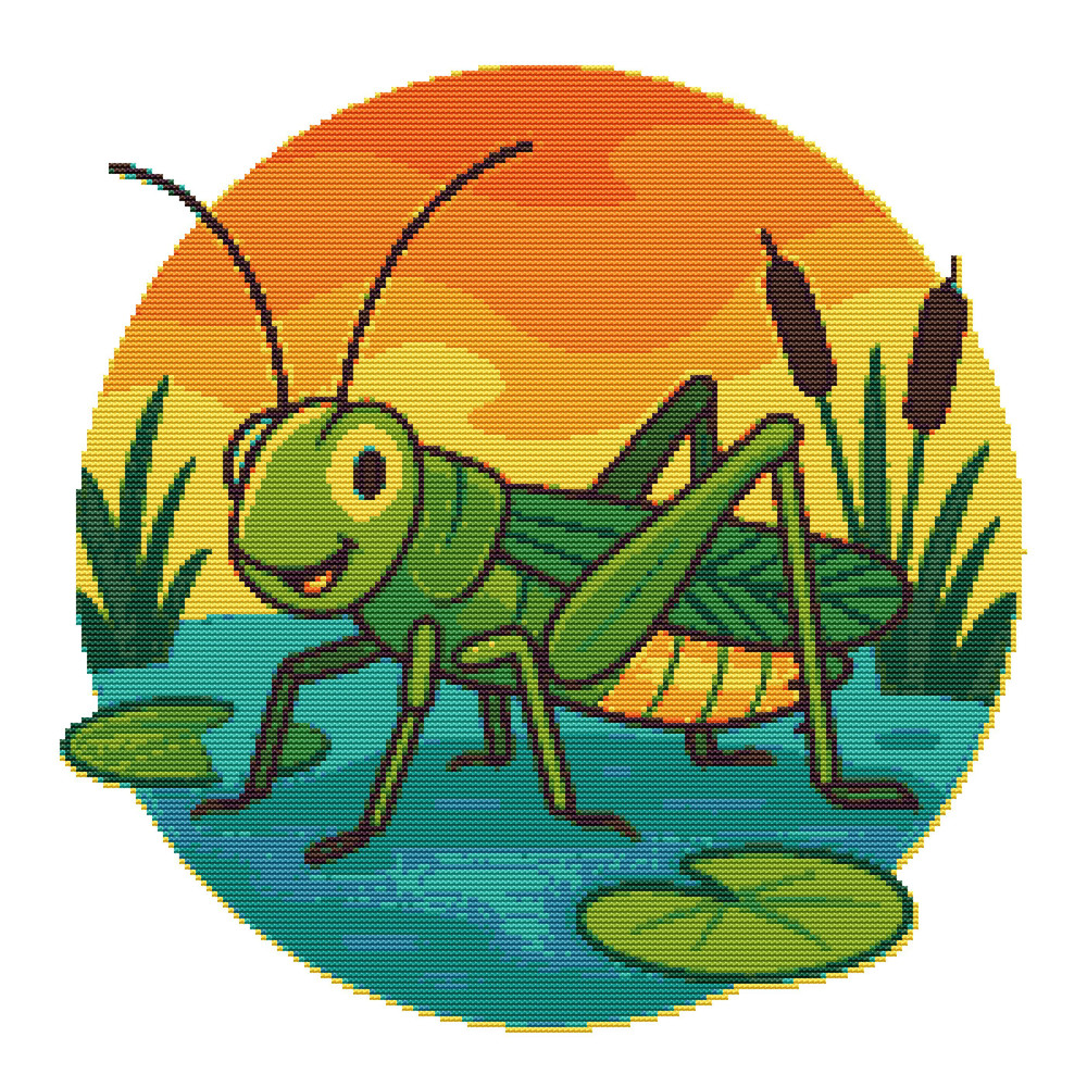 Australian Locust Swims In Water Cross Stitch Pattern PDF Instant Download 0