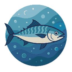 australian mackerel in blue water - cross stitch pattern pdf - instant download