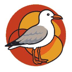 australian seagull in abstract circle - cross stitch pattern pdf - instant download