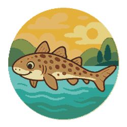 australian spotted catshark swims in the water - cross stitch pattern pdf - instant download