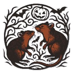 australian water rats for halloween - cross stitch pattern pdf - instant download