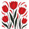 Beautiful Pattern Of Red Tulips  Cross Stitch Pattern PDF  Instant Download 0