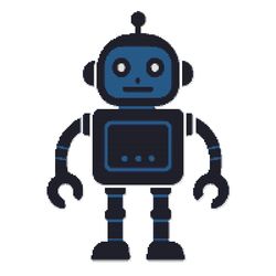 black and blue robot on white background - cross stitch pattern pdf - instant download