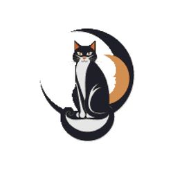 black cat on the moon - cross stitch pattern pdf - instant download