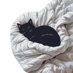 black cat resting on a soft blanket - cross stitch pattern pdf - instant download