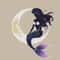 Black Mermaid On The Moon Cross Stitch Pattern PDF Instant Download 0