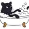 Black Puma Bathing In A Bathtub Cross Stitch Pattern PDF Instant Download 0