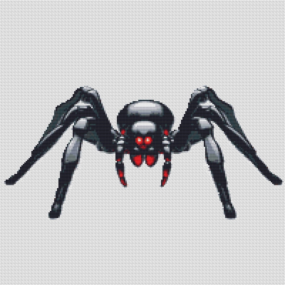 Black Spider Cross Stitch Pattern PDF Instant Download 0
