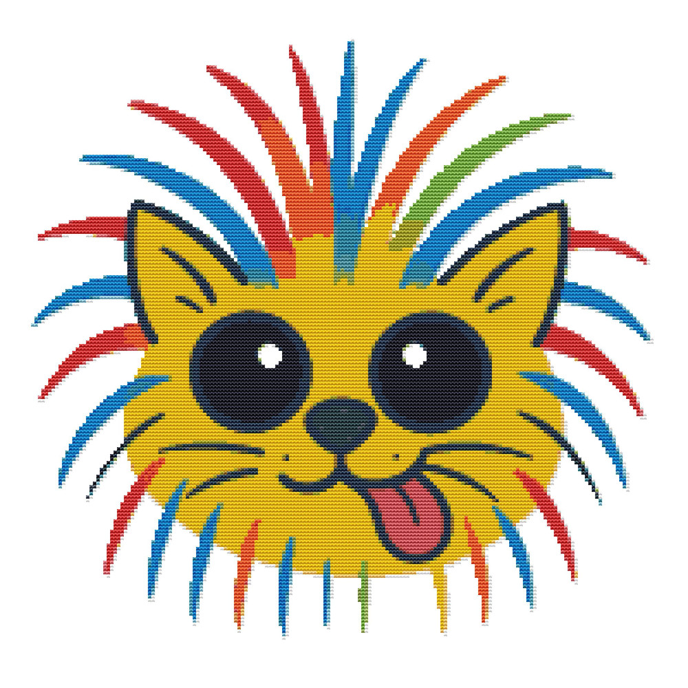 Cat After Beauty Salon Cross Stitch Pattern PDF Instant Download 0