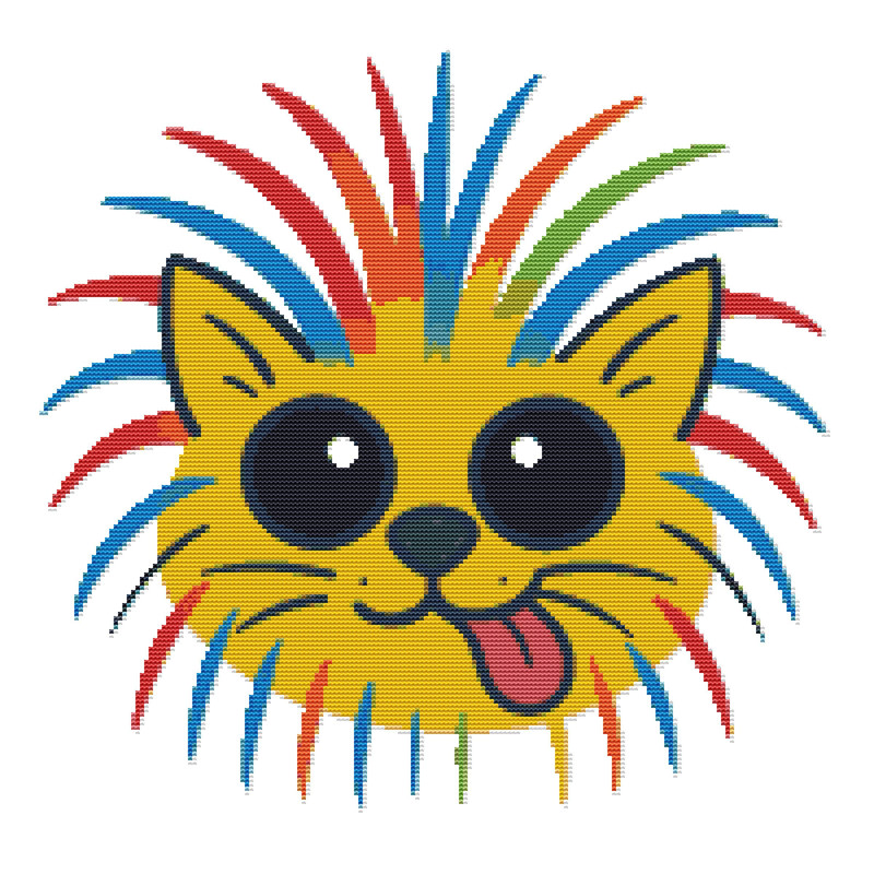 Cat After Beauty Salon Cross Stitch Pattern PDF Instant Download 0