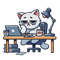 Cat At Work Cross Stitch Pattern PDF Instant Download 0