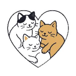 cat family in the heart - cross stitch pattern pdf - instant download