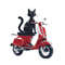 Cat On A Red Moped Cross Stitch Pattern PDF Instant Download 0