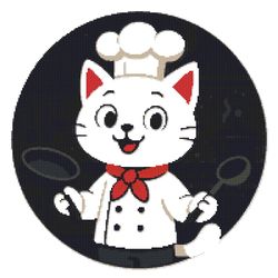 chef cat in the kitchen - cross stitch pattern pdf - instant download