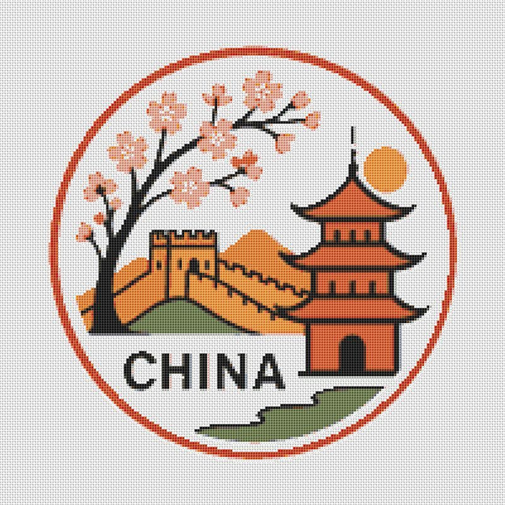 China Nature Cross Stitch Pattern PDF Instant Download 0