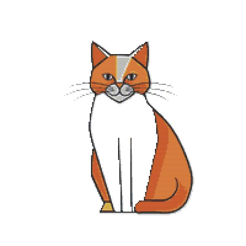 Colored Cat Cross Stitch Pattern PDF Instant Download 0