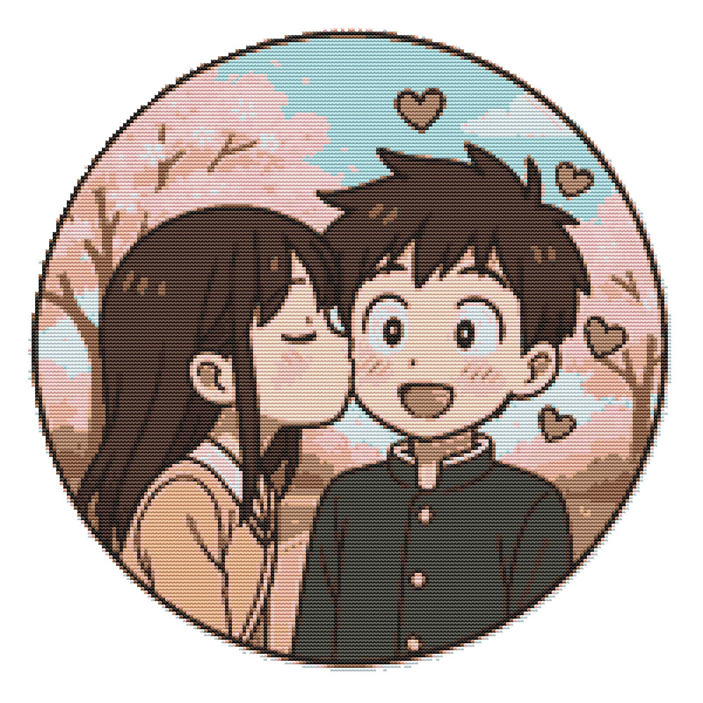 Couple In Love On Valentines Day Cross Stitch Pattern PDF Instant Download 0