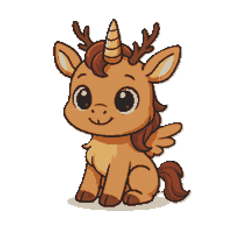 Cute Animal With A Horn Cross Stitch Pattern PDF Instant Download 0