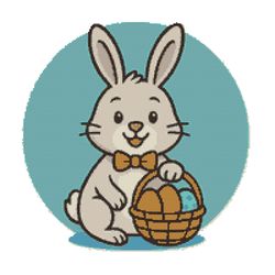 cute bunny with easter eggs - cross stitch pattern pdf - instant download