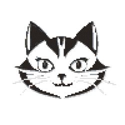cute cat face - cross stitch pattern pdf - instant download