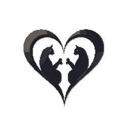 cute cats are sitting opposite each other - cross stitch pattern pdf - instant download