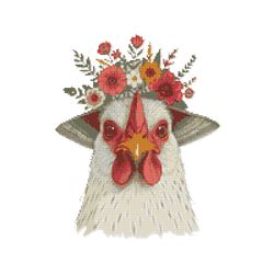 cute chicken with a hat - cross stitch pattern pdf - instant download