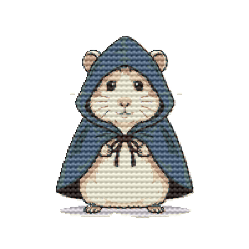 Cute Hamster On White Background Cross Stitch Pattern PDF Instant Download 0