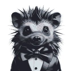 cute hedgehog in a black suit - cross stitch pattern pdf - instant download