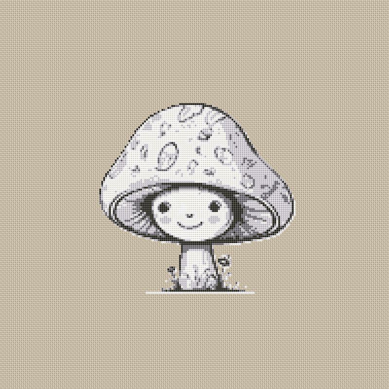 Cute Mushroom With A Hat Cross Stitch Pattern PDF Instant Download 0