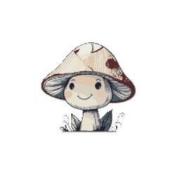 cute mushroom with a red hat - cross stitch pattern pdf - instant download