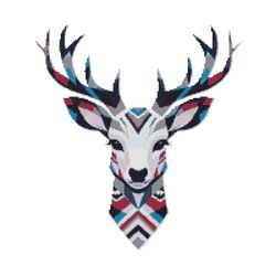 deer face and antlers- cross stitch pattern pdf - instant download