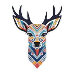 deer face with geometric pattern - cross stitch pattern pdf - instant download