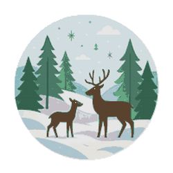 deer in the forest in winter - cross stitch pattern pdf - instant download