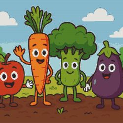 delicious vegetables in the garden - cross stitch pattern pdf - instant download